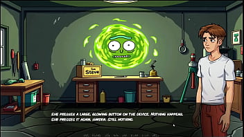 Portal porn demoniums parody hentai game ep 3 morty's sister giving fan a blowjob