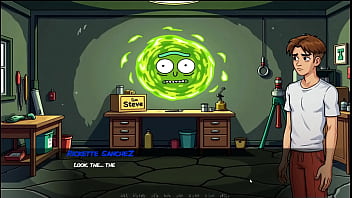 Portal porn demoniums parody hentai game ep 3 morty's sister giving fan a blowjob