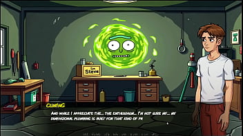 Portal porn demoniums parody hentai game ep 3 morty's sister giving fan a blowjob