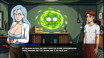 Portal porn demoniums parody hentai game ep 3 morty's sister giving fan a blowjob