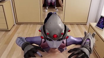 Widowmaker gives a pov blowjob and lets her man shoot a massive load down her throat