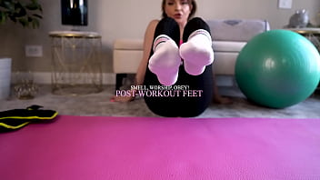 Post workout feet smell worship obey