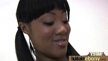 Hot ebony chick love gangbang interracial 17