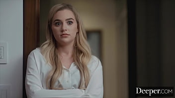 Deeper busty blonde dominates sub