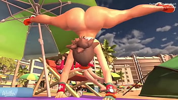 Kiriko naked ass on the beach