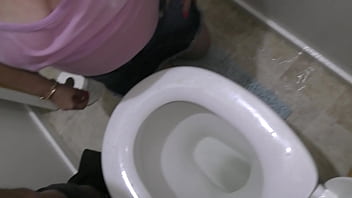 Trashy milf takes masters pee direct off thew toilet seat the wall and the floor must see preview