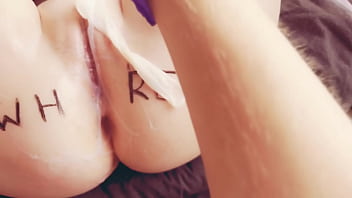 Asmr slut with a wet vagina touching her pussy orgasm dripping