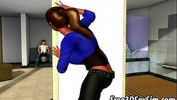 Tasty 3d cartoon blonde babe sucks on a hard cock