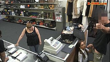 Sexy stewardess pawns her pussy and pounded real good