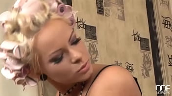 Rollers for her hair and his cock