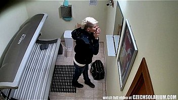 Amazing pierced and tattoed babe solarium voyeur