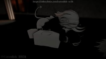 Giving the hot demon girl my cock short