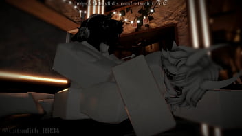 Giving the hot demon girl my cock short