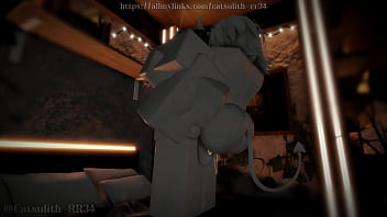 Giving the hot demon girl my cock short