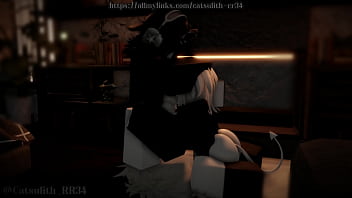 Giving the hot demon girl my cock short