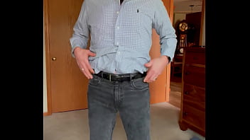 Daddy Strips From His Work Wardrobe To His Daddy Jock Shows His Hole Fuxks It With A Dildo thumbnail