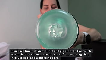 Anna unboxes tests xspacecup masturbator and gives footjob