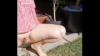 Outdoors piss in slow motion