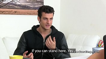 Handsome dude hard bangs female agent