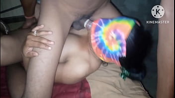 My stepsister's husband returns from a trip and i give him a good welcome