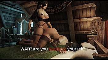 Goth mommy pegging in chastity