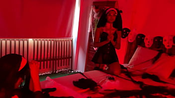 Witch nuns and demon have lesbian orgy on halloween