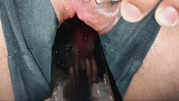 Riding on my friend's cock he cums so many times that he leaves me full