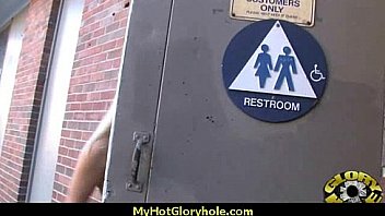 I sneak black bj as i fuck husband thrue gloryhole 9