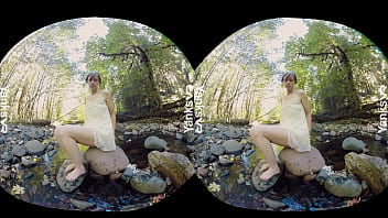 Short Haired Amateur Yanks Milf Carmen December Masturbating Her Hairy Beaver Outdoors On The Rocks In 3d Vr Video thumbnail
