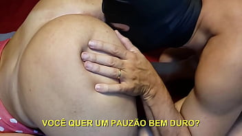 Cuckold husband crossing all limits using anal destroyer dildo before anal sex with his fat ass hungry wife