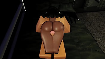 Ebony petite roblox gamer girl pussy gets filled