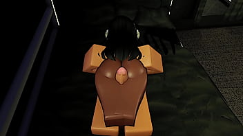 Ebony petite roblox gamer girl pussy gets filled