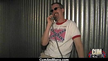 Black sluts mouth used by group of white cocks 29