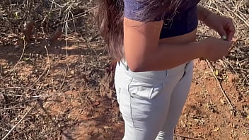 Ex girlfriend seduced and fucked roughly while she was alone in jungle