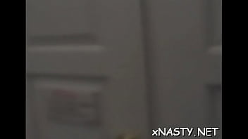 Prurient blonde babe camille bends to get fucked hard