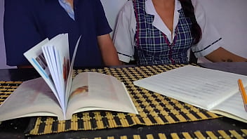 Horny student fuck with her study partner