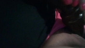 Playing with a dildo