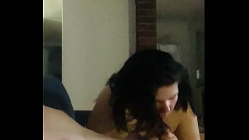 Smoking blowjob babe sucks daddy’s dick throat goat