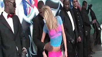 Blonde does oral service to black menen