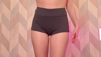 Panty try on tease tight sheer & soaked