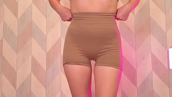 Panty try on tease tight sheer & soaked