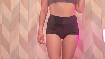 Panty try on tease tight sheer & soaked