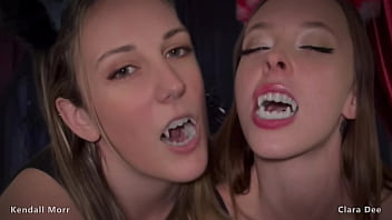 Trick or treat vampire babes make you their fucktoy with kendall morr