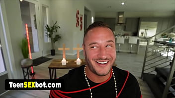 Sexy uniforms and quickie groupfuck with stepsisters