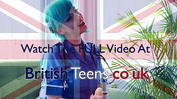 Blue haired alternative nurse takes care of your cock in an appointment
