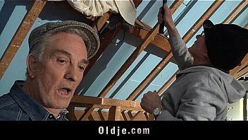 Naughty girl hard fucked by 2 old men in the same time in both her pussy and mouth Naughty girl hard fucked by 2 old men in the same time in both her pussy and mouth