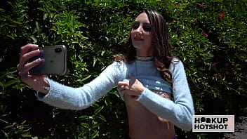 Smokin' brunette natalia nix hikes up her skirt to get packed raw