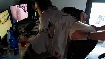 White amateur homemade couple satin lingerie panties clothed sex heels & stockings fishnet blowjob ass to mouth spanking