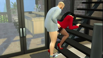 The boss hires a sexy woman and tests her on the stairs The boss hires a sexy woman and tests her on the stairs