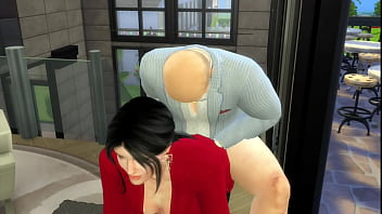 The boss hires a sexy woman and tests her on the stairs